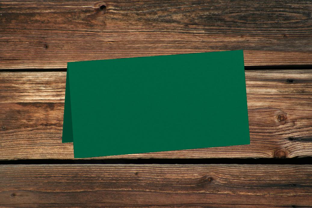 Tischkarten 50/100x100 mm Tannengrün gerippt 220 g/qm